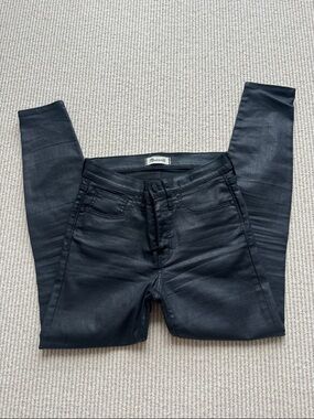 Madewell black waxed skinny jeans